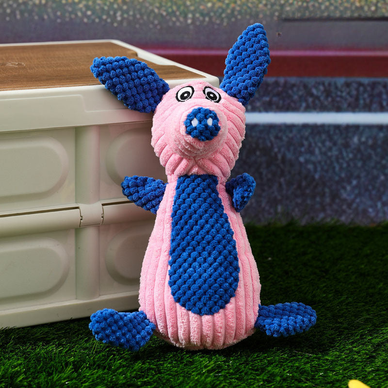 1pc Durable Squeaky Plush Dog Toy - Cute Cartoon Animal Shapes in Pink, Blue, & Green, Soft Chew & Play Toy for All Breeds, Ideal for Indoor Puppies & Senior Dogs, Puppy Toys