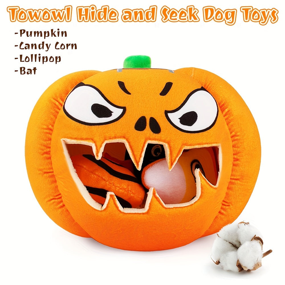 1pc Halloween Dog Toy - Pumpkin & Ghosts Dog Halloween Toys, Squeaky Plush Dog Toy, Dog Squeaking Toy Halloween Dog Toys Gifts For Small Medium Large Dogs, Hide And Seek Dog Toy