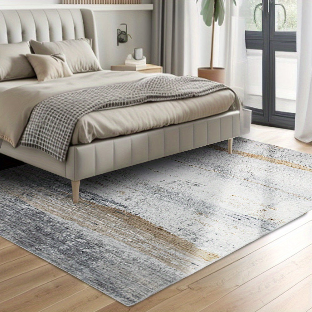 Gray/Rust Washable Rug, Ultra Soft Area Rug, Non Slip Abstract Rug Foldable, Stain Resistant Rugs for Living Room Bedroom, Modern Fuzzy Rug (Gray/Rust, 6'x9')