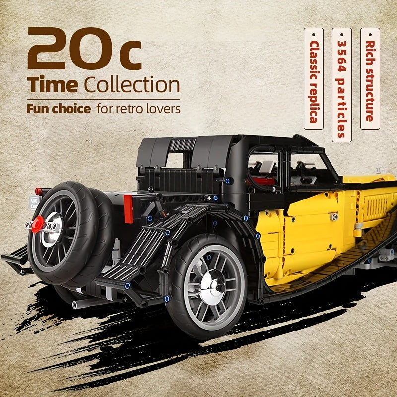 3564pcs Classic Retro Vintage Car Assembled Building Block Toys, Super Car Building Block, Racing Sports Car,