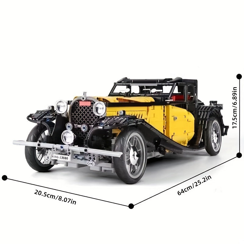 3564pcs Classic Retro Vintage Car Assembled Building Block Toys, Super Car Building Block, Racing Sports Car,