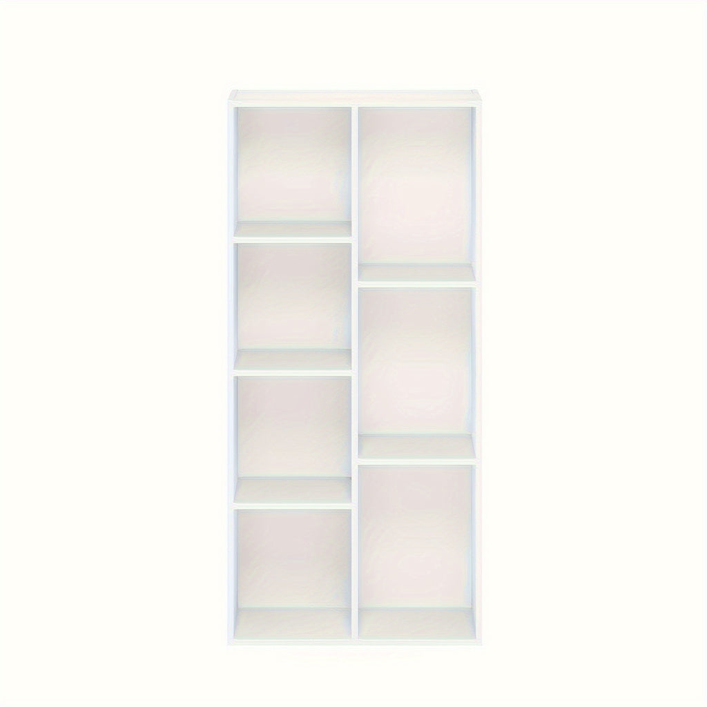 7-Cube Bookcase, Bookshelf, Storage Organizer, White/ Pink, Multi-Purpose Shelving Unit for Books, Clothes, Toys, Home Office, Living Room, Bedroom, Modern Design, Easy Assembly