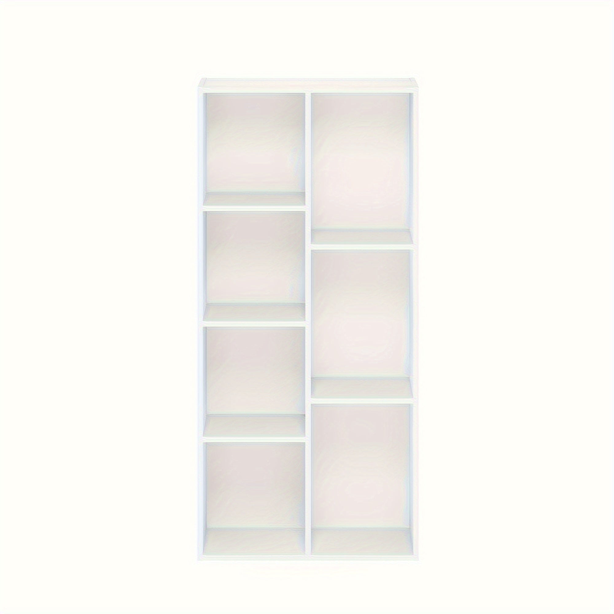 7-Cube Bookcase, Bookshelf, Storage Organizer, White/ Pink, Multi-Purpose Shelving Unit for Books, Clothes, Toys, Home Office, Living Room, Bedroom, Modern Design, Easy Assembly