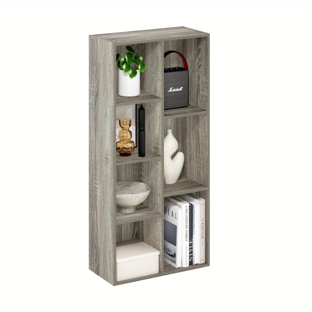 7-Cube Bookcase, Bookshelf, Storage Organizer, White/ Pink, Multi-Purpose Shelving Unit for Books, Clothes, Toys, Home Office, Living Room, Bedroom, Modern Design, Easy Assembly
