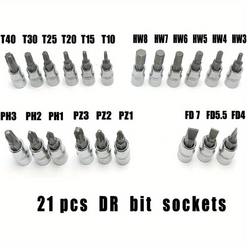 Automotive repair socket wrench kit, ratchet kit, mechanical tool kit, automotive repair and household drill bit socket, metric, 1/ 4 inch drive, 46 pieces