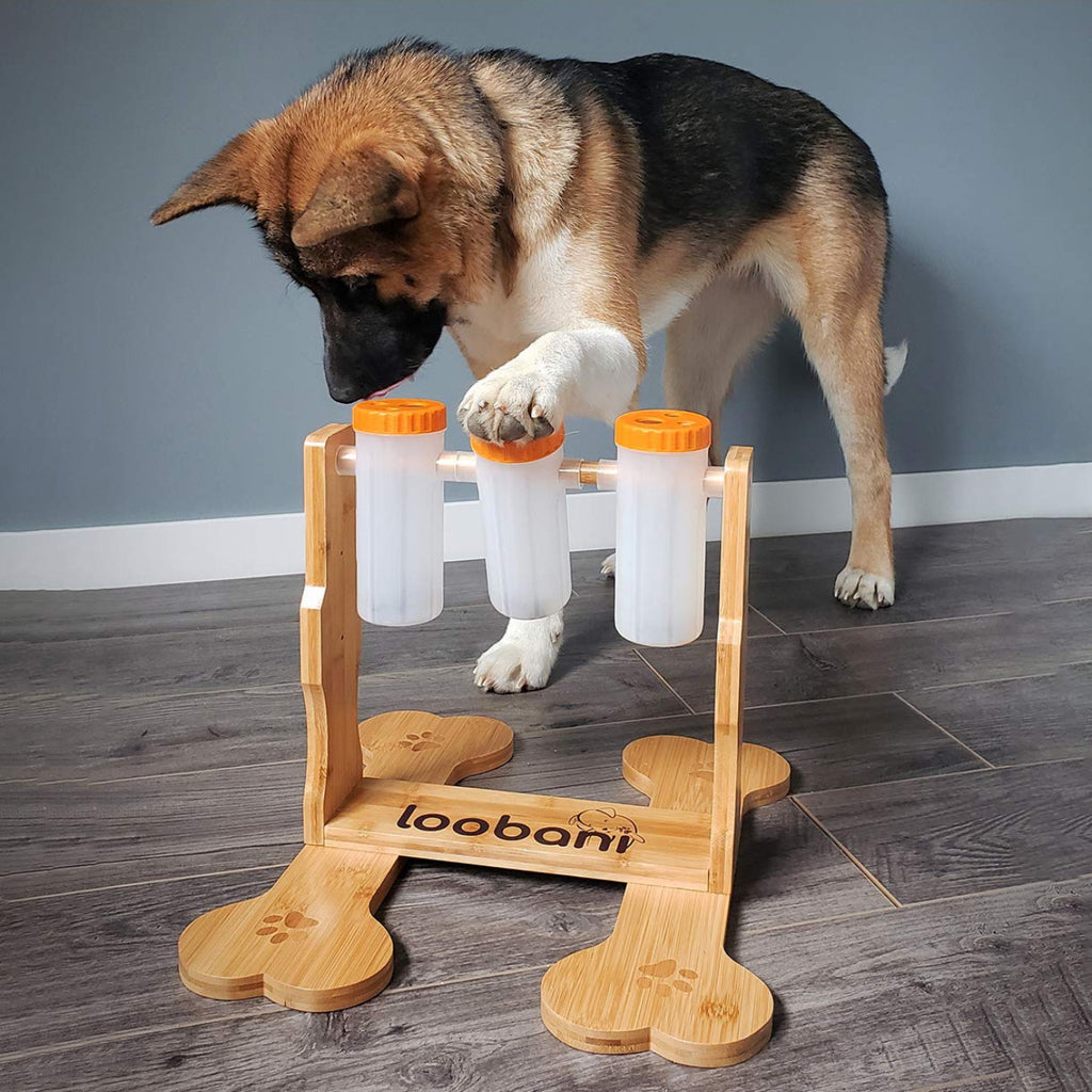 Dog Puzzle Toys Wooden -Interactive Slow Feeder Dog Toy, IQ