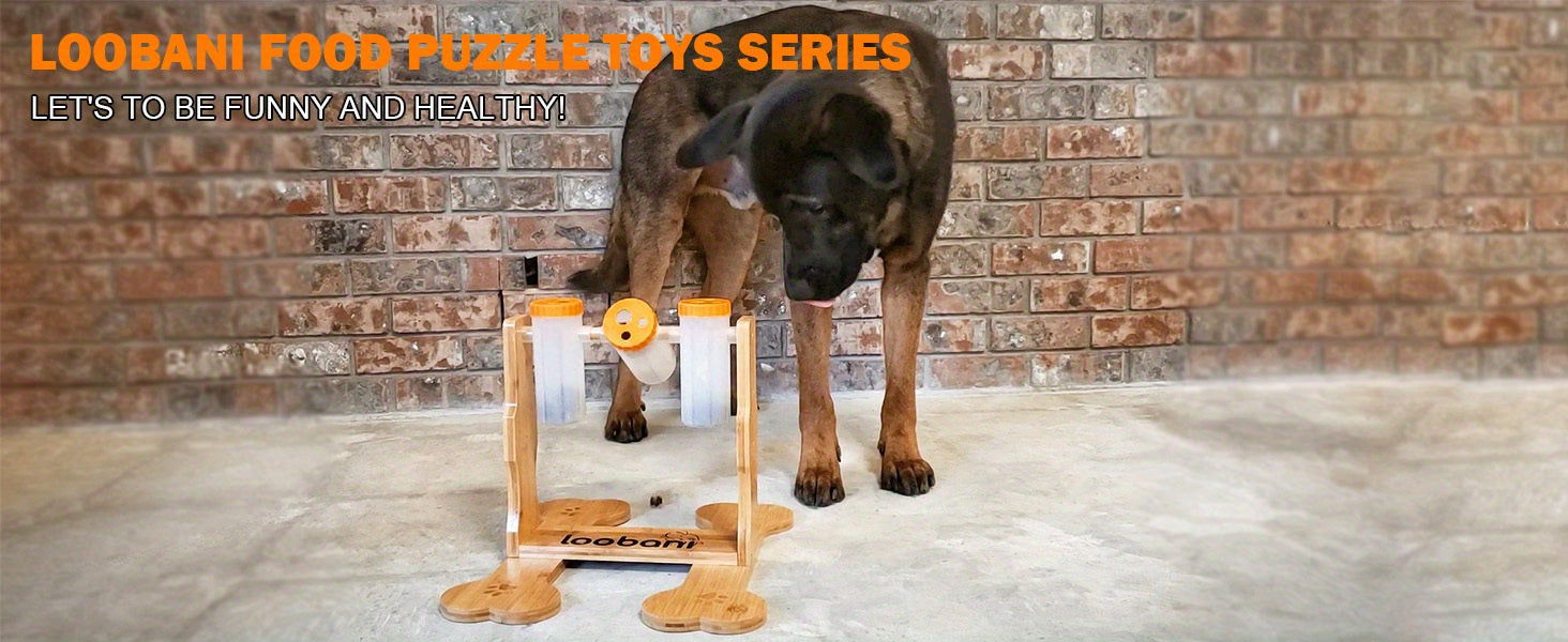 Dog Puzzle Toys Wooden -Interactive Slow Feeder Dog Toy, IQ
