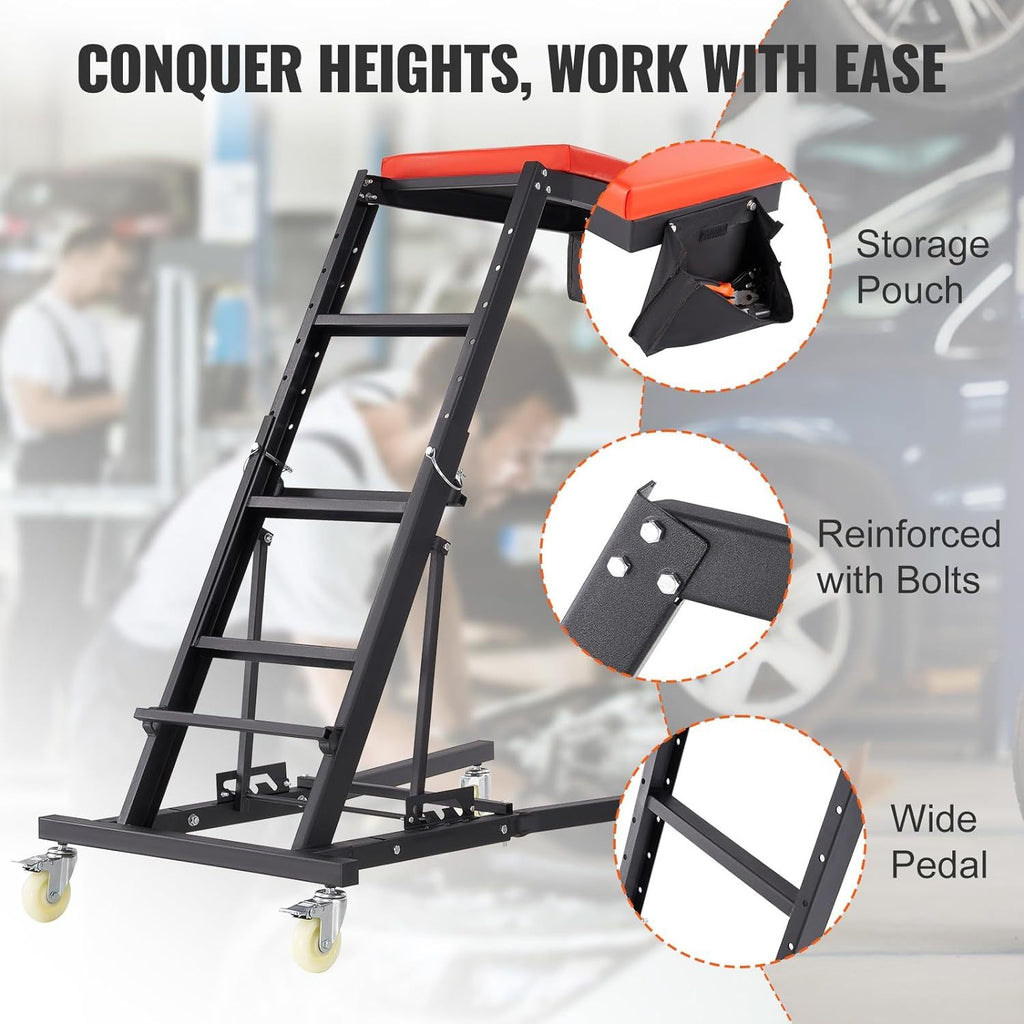 AIO Topside Automotive Engine Creeper, Adjustable Height Foldable Topside Creeper,