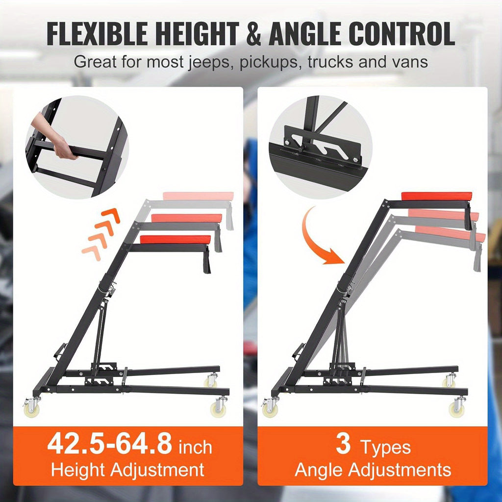 AIO Topside Automotive Engine Creeper, Adjustable Height Foldable Topside Creeper,