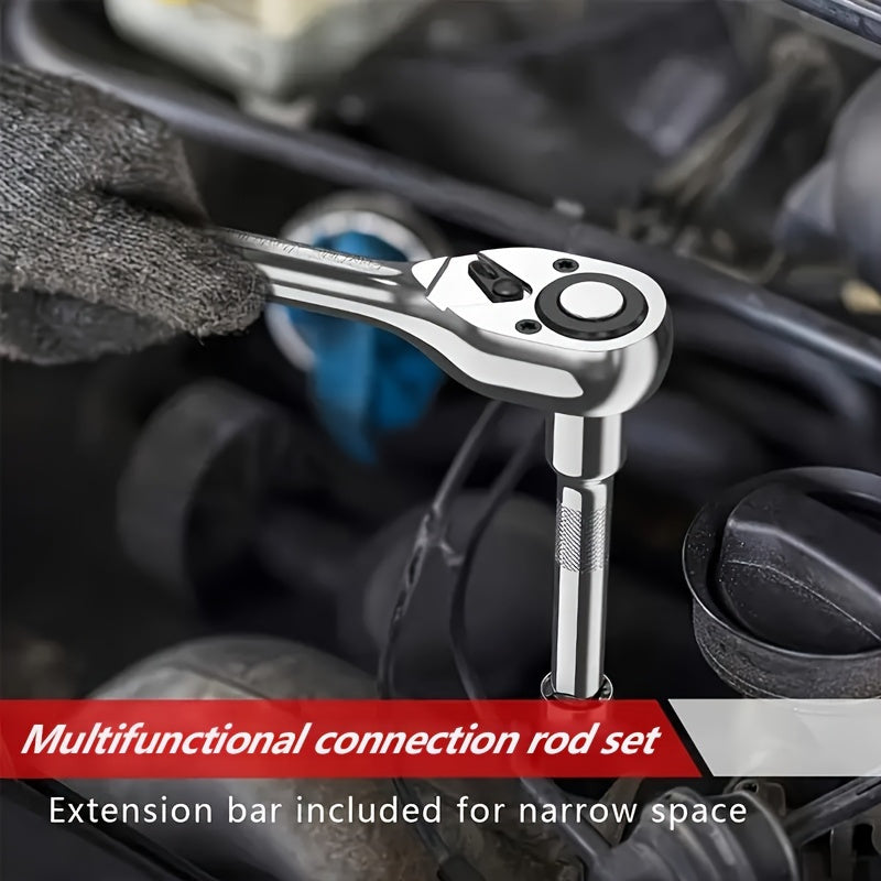 46/53/61/82/94pcs Mechanical Tool Kit Chrome Vanadium Steel Manual Tool Kit - Including Metric Ratchet, Socket, Wrench Kit For Automotive And Mechanical Repairs, Durable Non Battery Uncharged Tool Kit