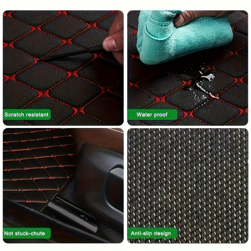4pcs Car Floor Mats Universal Waterproof Front Rear Full Set Auto Rugs Car Carpet Accessories Interior