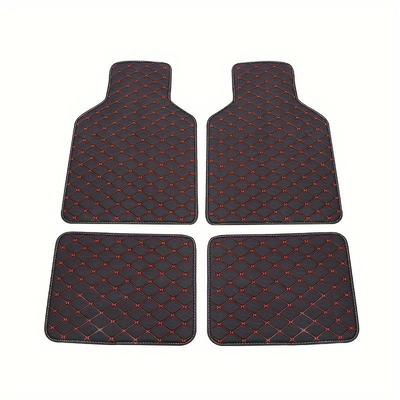 4pcs Car Floor Mats Universal Waterproof Front Rear Full Set Auto Rugs Car Carpet Accessories Interior