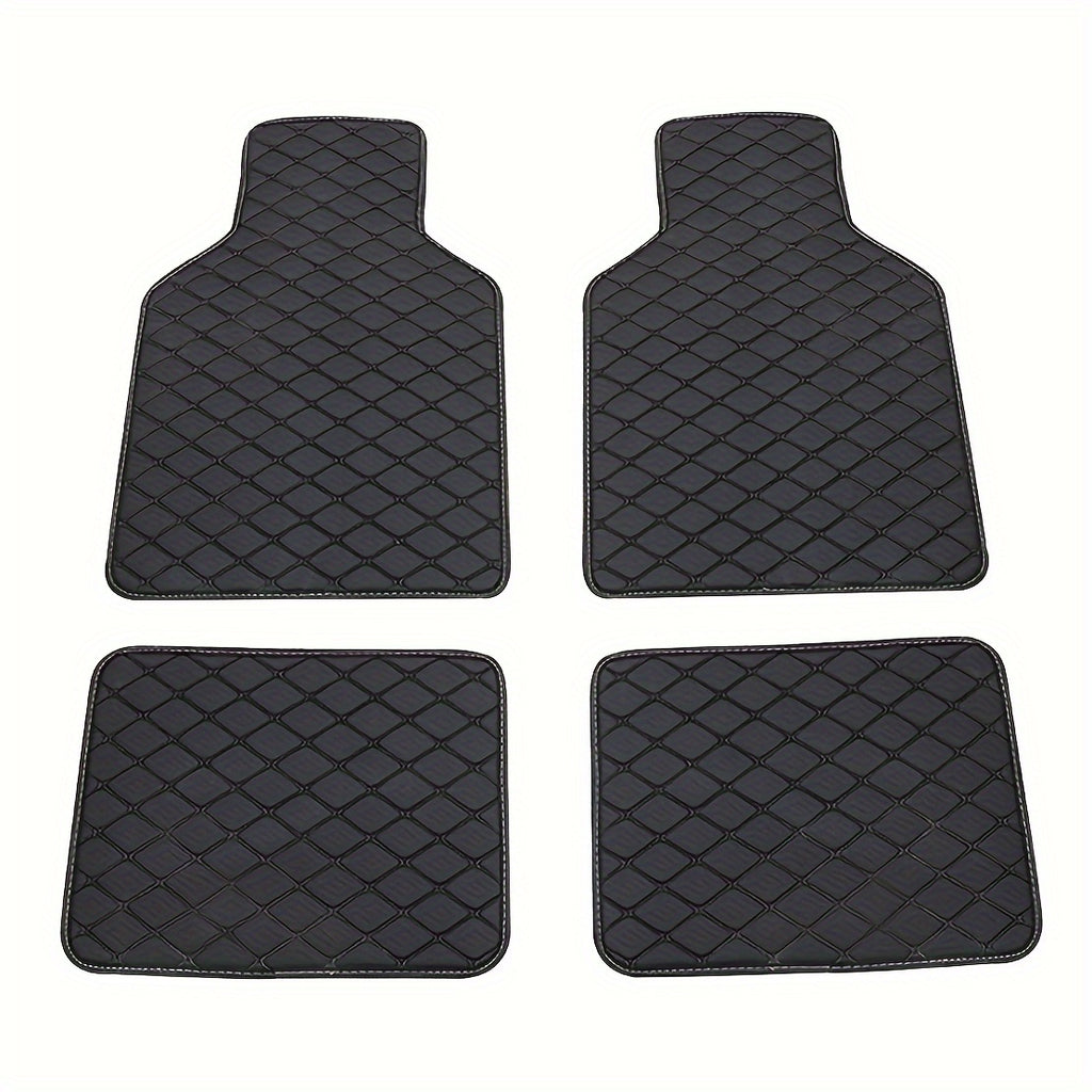 4pcs Car Floor Mats Universal Waterproof Front Rear Full Set Auto Rugs Car Carpet Accessories Interior