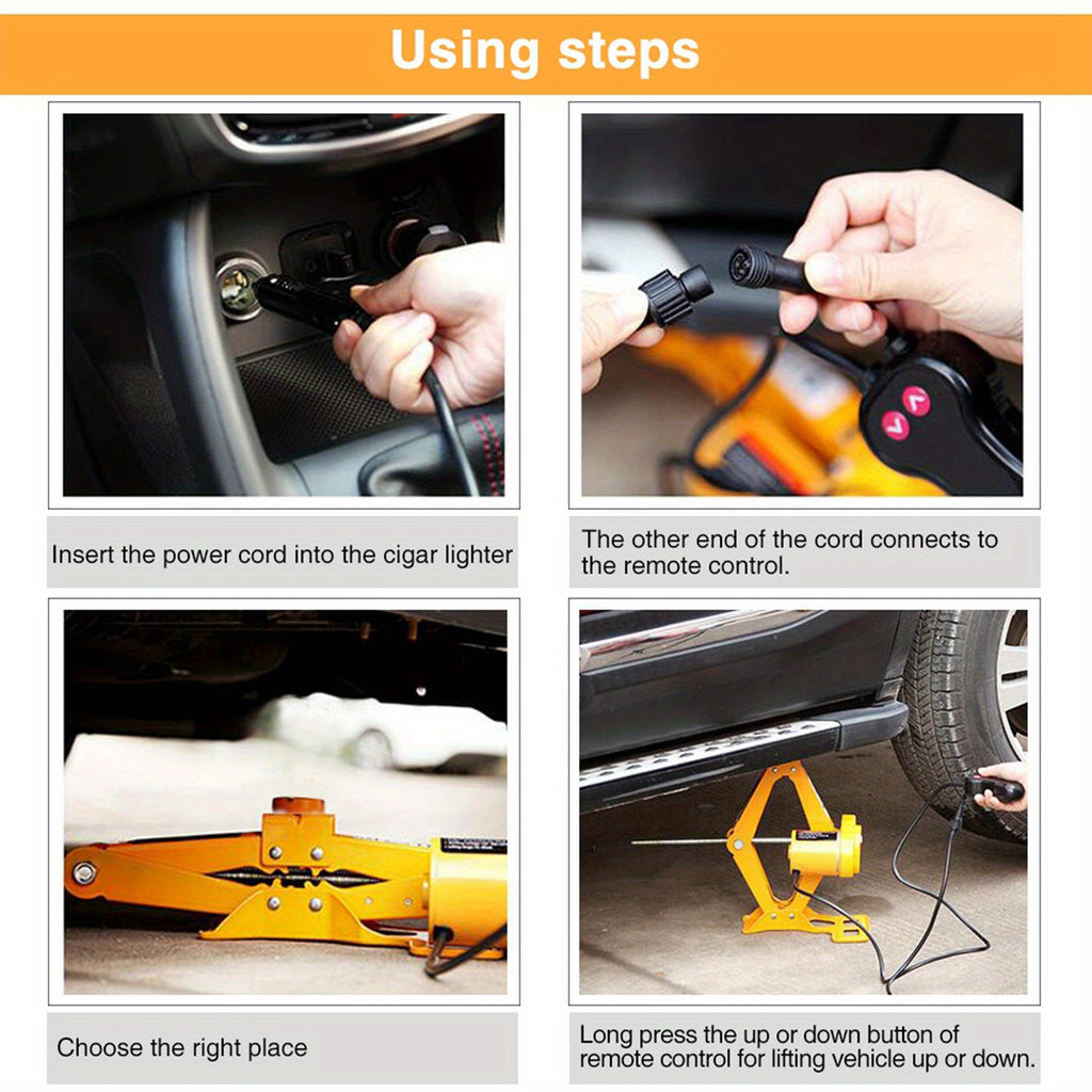 Upgraded Electric Car Jack, Electric Car Floor Jack Auto Jack For Tire Inflator Pump Auto Electric Jack 2Ton 12V DC Automotive Car Electric Jack Lifting SUV Van Garage And Emergency Equipment