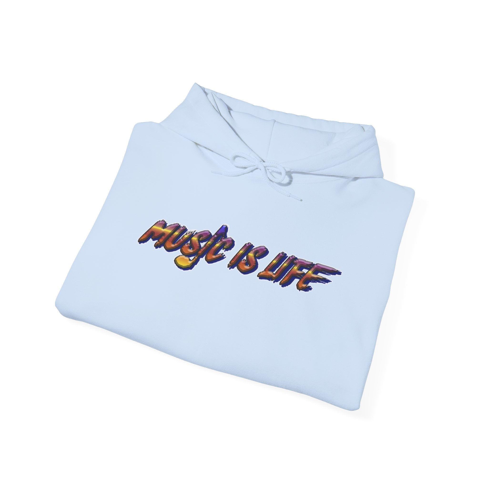 Music Is Life Hoodie — Colorful Watercolor Note Graphic Pullover