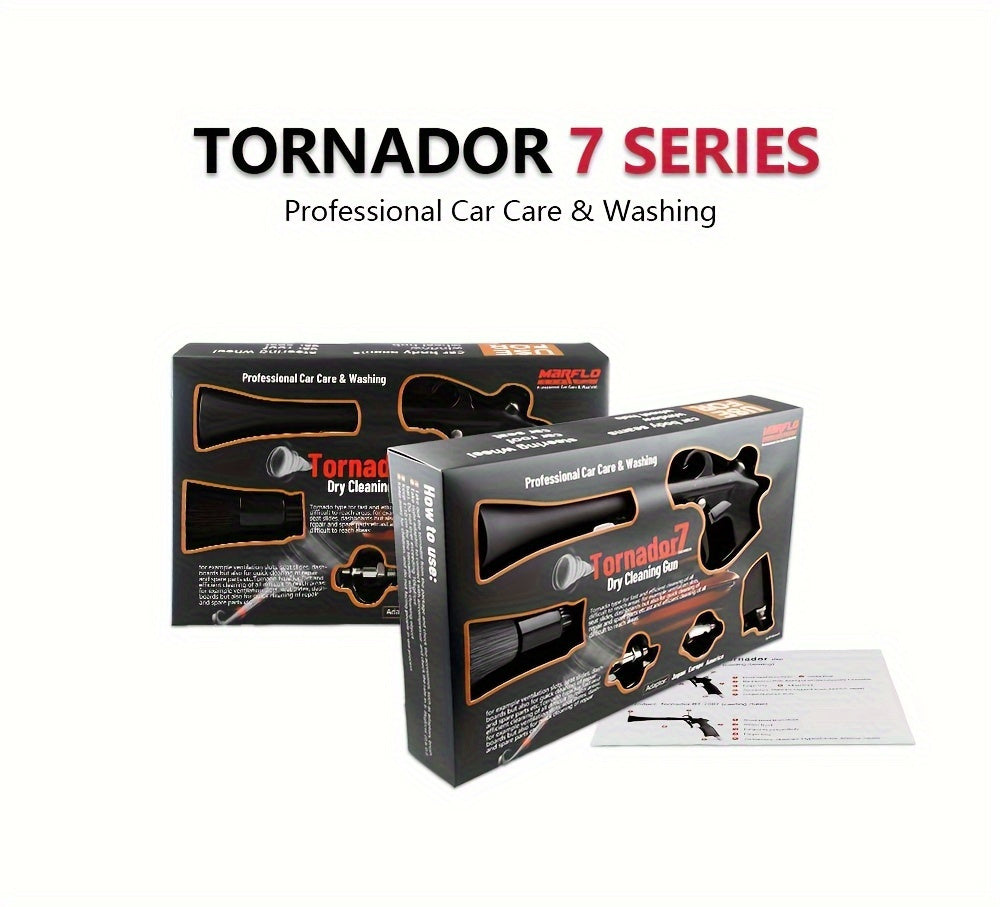 MARFLO Tornado Car Cleaning Gun with 3 Nozzle Attachments,