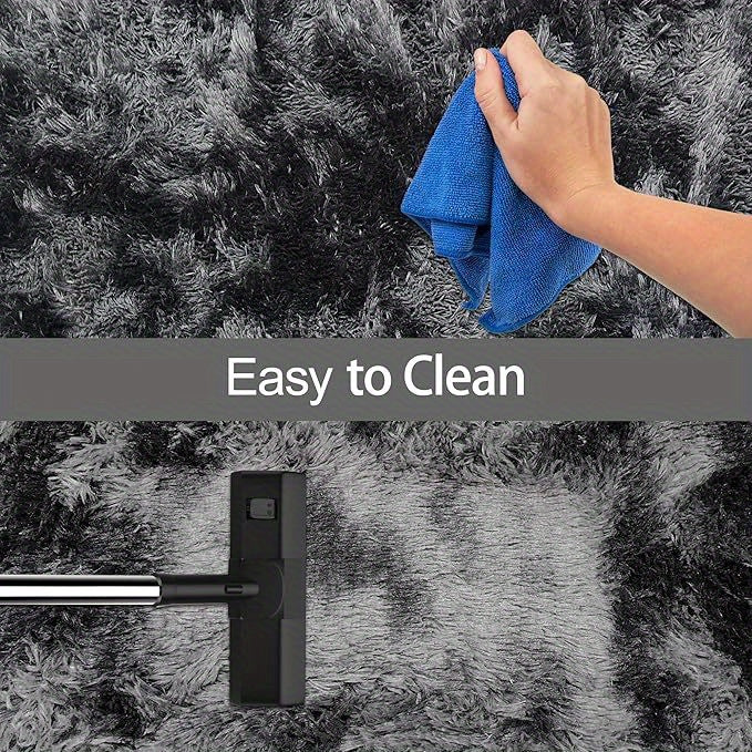 Soft Shag Area Rugs for Living Room Bedroom, 6x9 ft Tie-Dye Light Grey Indoor Modern Carpets, Thickened Rugs Fluffy Fuzzy Plush Rug for Home Decor, Anti Slip, High Pile