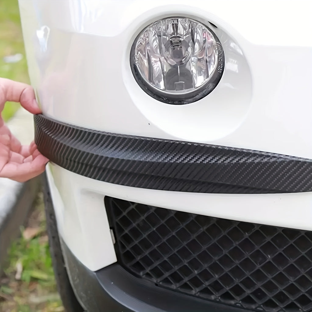 4pcs Universal Car Carbon Fiber Anti-Collision Protector - Protects Front and Rear Corner Bumpers, Anti-Scratch Strip Gadget, Rubber Protection for Automotive Accessories