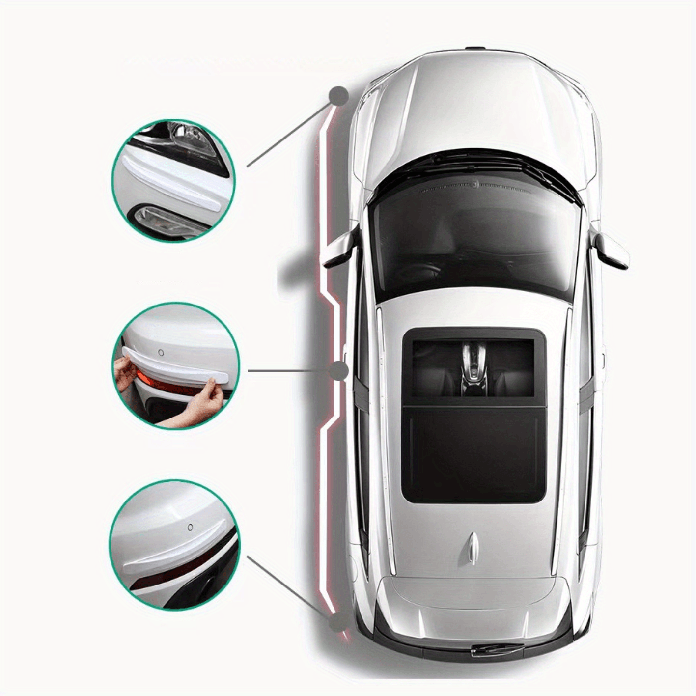 4pcs Universal Car Carbon Fiber Anti-Collision Protector - Protects Front and Rear Corner Bumpers, Anti-Scratch Strip Gadget, Rubber Protection for Automotive Accessories