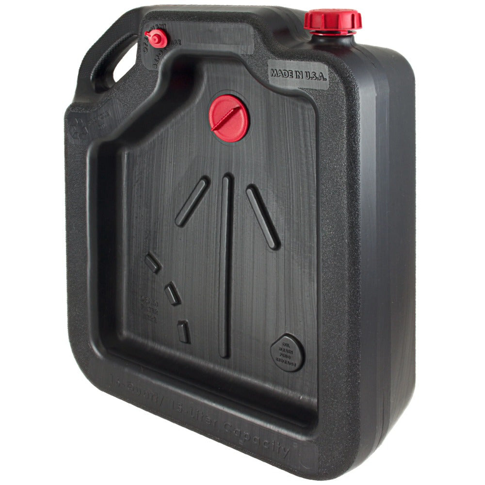 16 Quart Automotive Drain Pan Container, 420032HTMI, Black