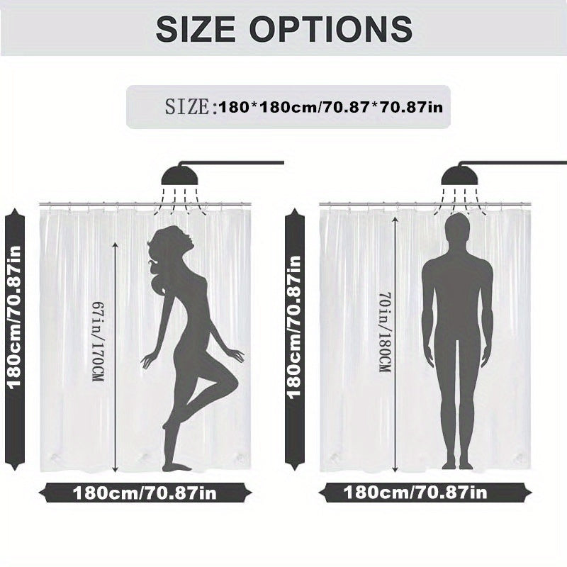 1Pc/4Pcs Waterproof Bathroom Shower Curtain Set with 12 Hooks Toilet Seat Bath Mats And Rugs Non-Slip Carpet Toilet Covers Polyester Fabric Washable Curtain Bathroom Accessories (Open JIT)