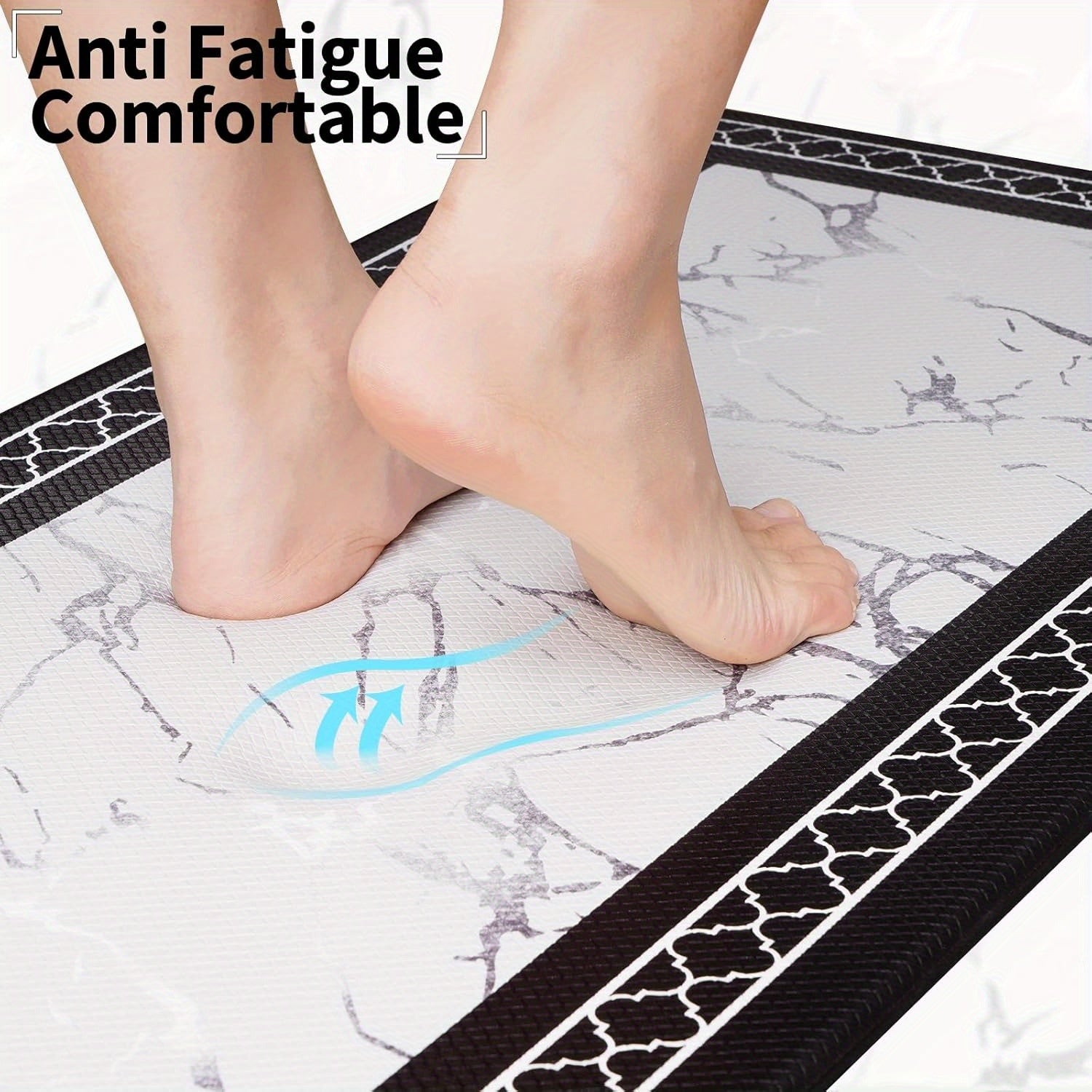 3pcs Kitchen Mat Set with Runner, Marble Kitchen Rugs And Mats Non Skid Washable, Kitchen Runner Mat Floor Mats, ASPMIZ