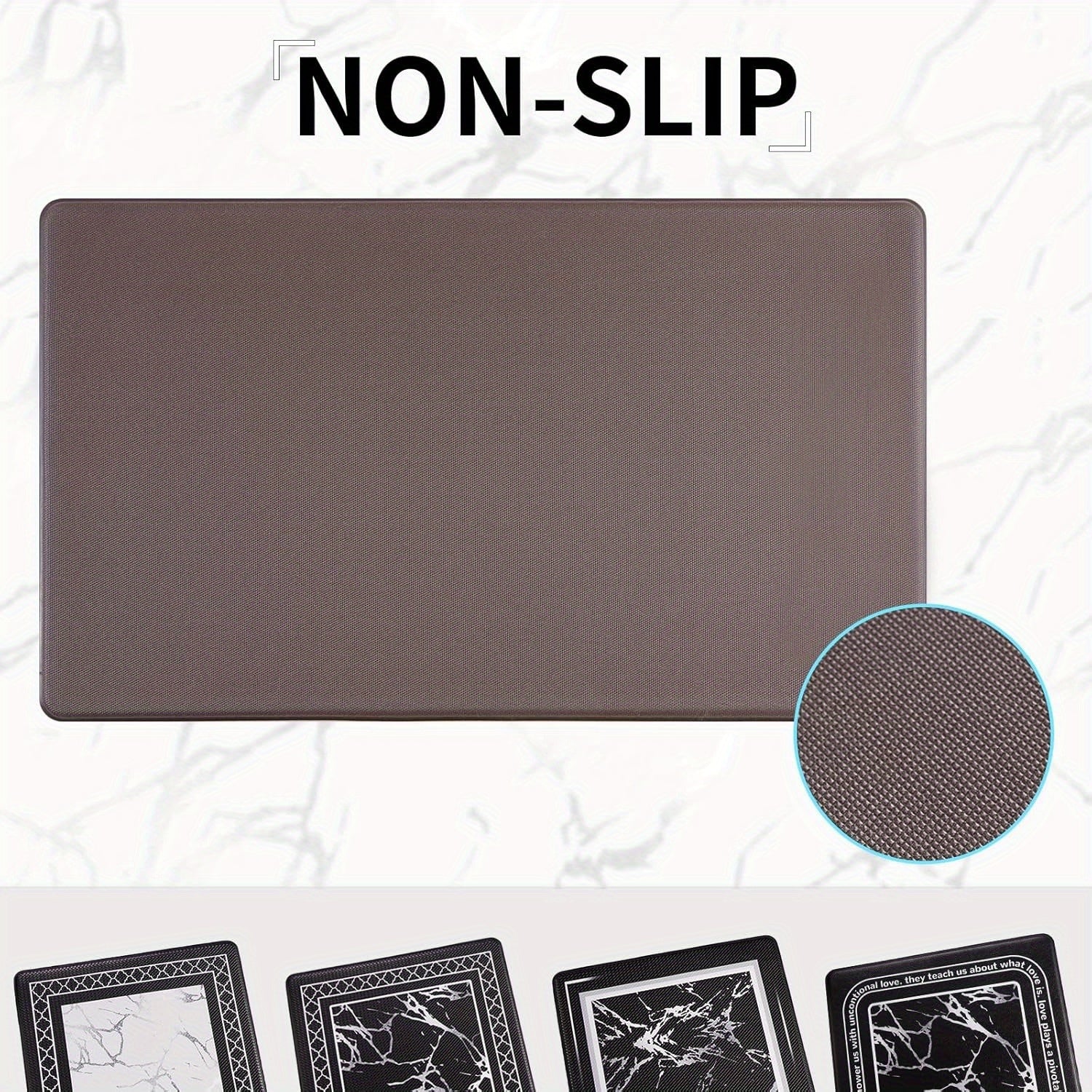 3pcs Kitchen Mat Set with Runner, Marble Kitchen Rugs And Mats Non Skid Washable, Kitchen Runner Mat Floor Mats, ASPMIZ