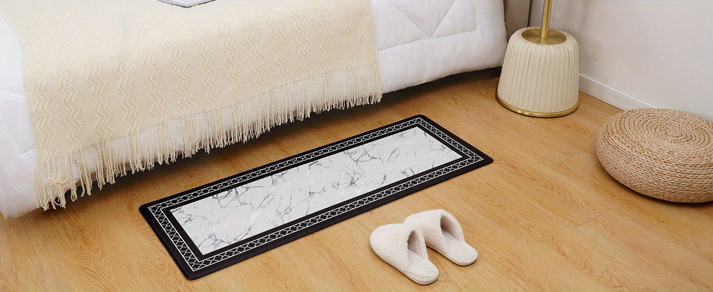 3pcs Kitchen Mat Set with Runner, Marble Kitchen Rugs And Mats Non Skid Washable, Kitchen Runner Mat Floor Mats, ASPMIZ