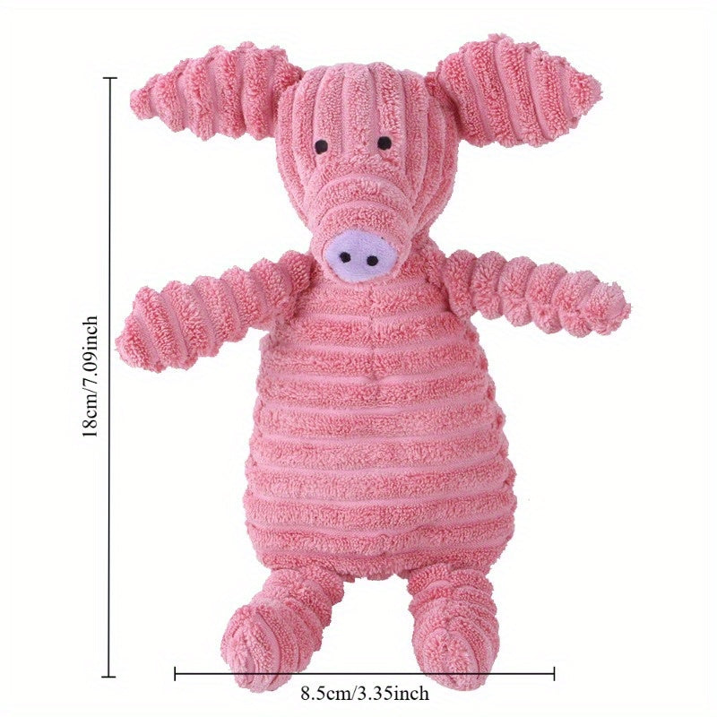 1pc Durable Squeaky Plush Dog Toy - Cute Cartoon Animal Shapes in Pink, Blue, & Green, Soft Chew & Play Toy for All Breeds, Ideal for Indoor Puppies & Senior Dogs, Puppy Toys