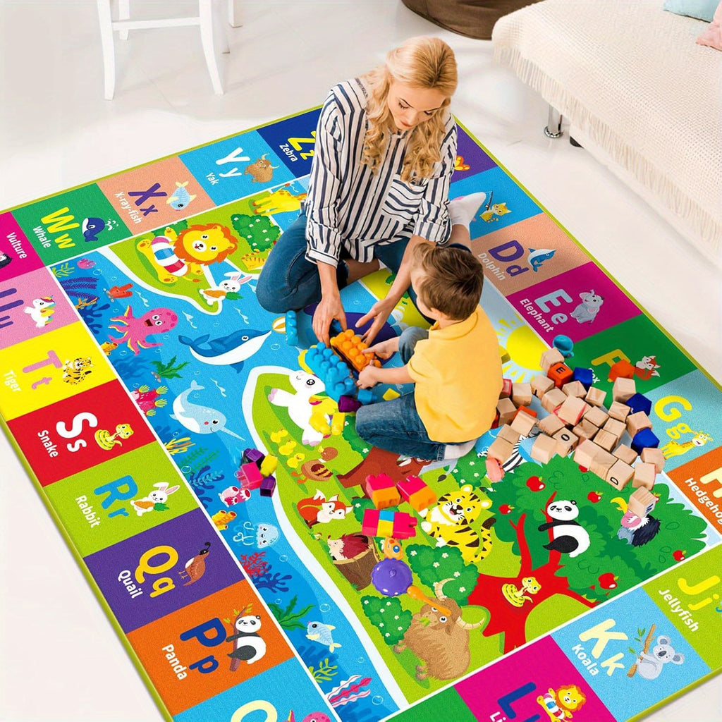 Baby Play Mat for Floor, ABC Kids Play Mat Super Soft Plush Surface Kids Rugs for Playroom, Foldable Kids Rug Mat for Baby Toddler Infants Crawling Playing, Halloween Christmas Gift