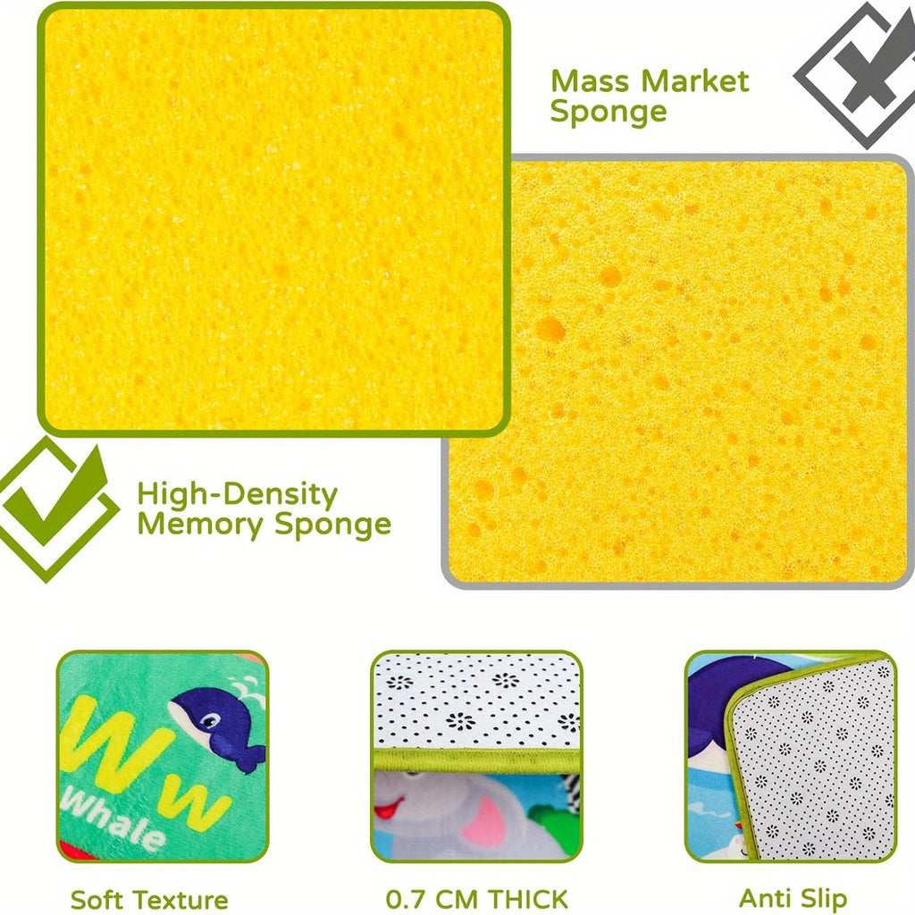 Baby Play Mat for Floor, ABC Kids Play Mat Super Soft Plush Surface Kids Rugs for Playroom, Foldable Kids Rug Mat for Baby Toddler Infants Crawling Playing, Halloween Christmas Gift