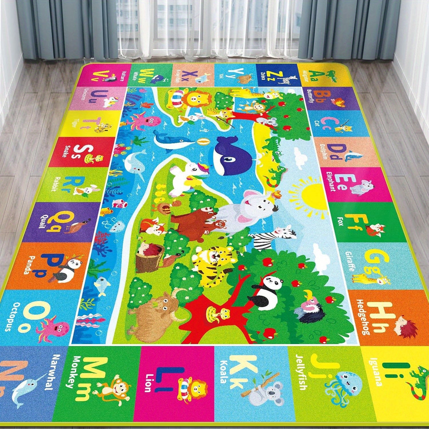 Baby Play Mat for Floor, ABC Kids Play Mat Super Soft Plush Surface Kids Rugs for Playroom, Foldable Kids Rug Mat for Baby Toddler Infants Crawling Playing, Halloween Christmas Gift