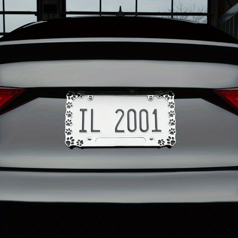 Paw Print Automotive Metal License Plate Frame, 92984W