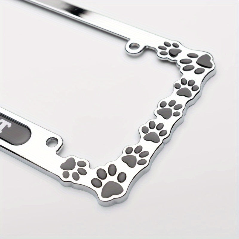 Paw Print Automotive Metal License Plate Frame, 92984W