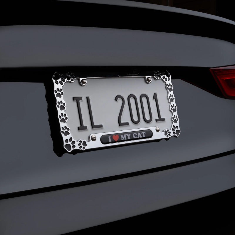 Paw Print Automotive Metal License Plate Frame, 92984W