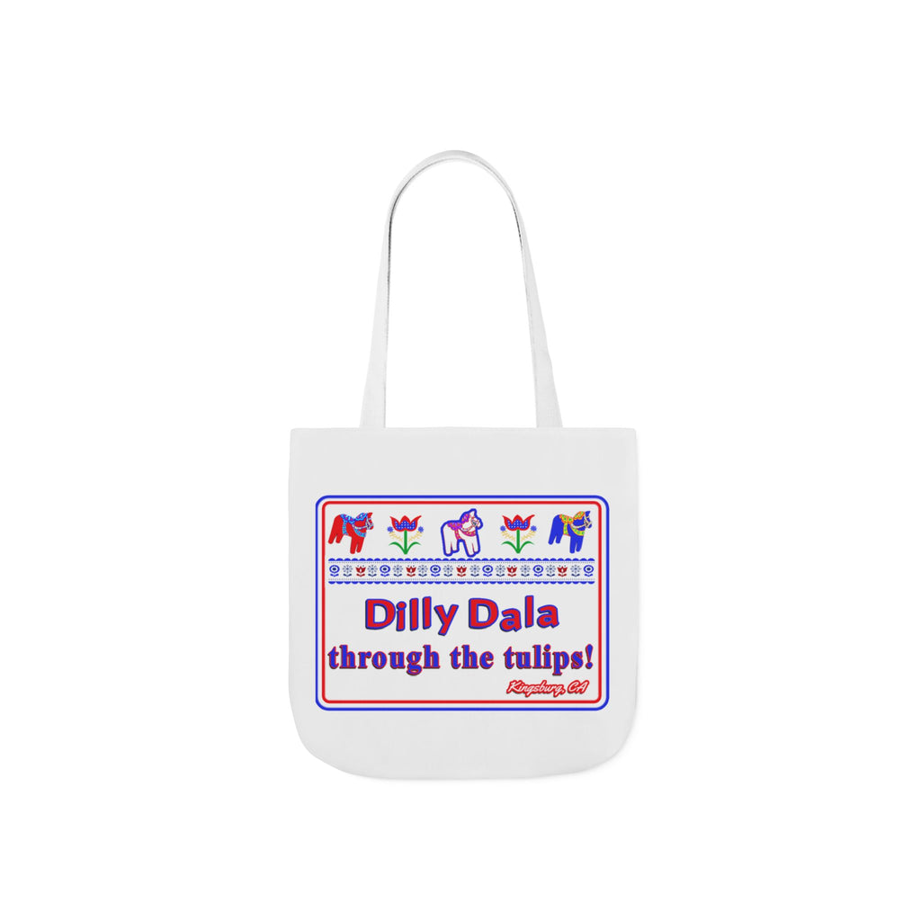 Dilly Dala Through the Tulips Canvas Tote