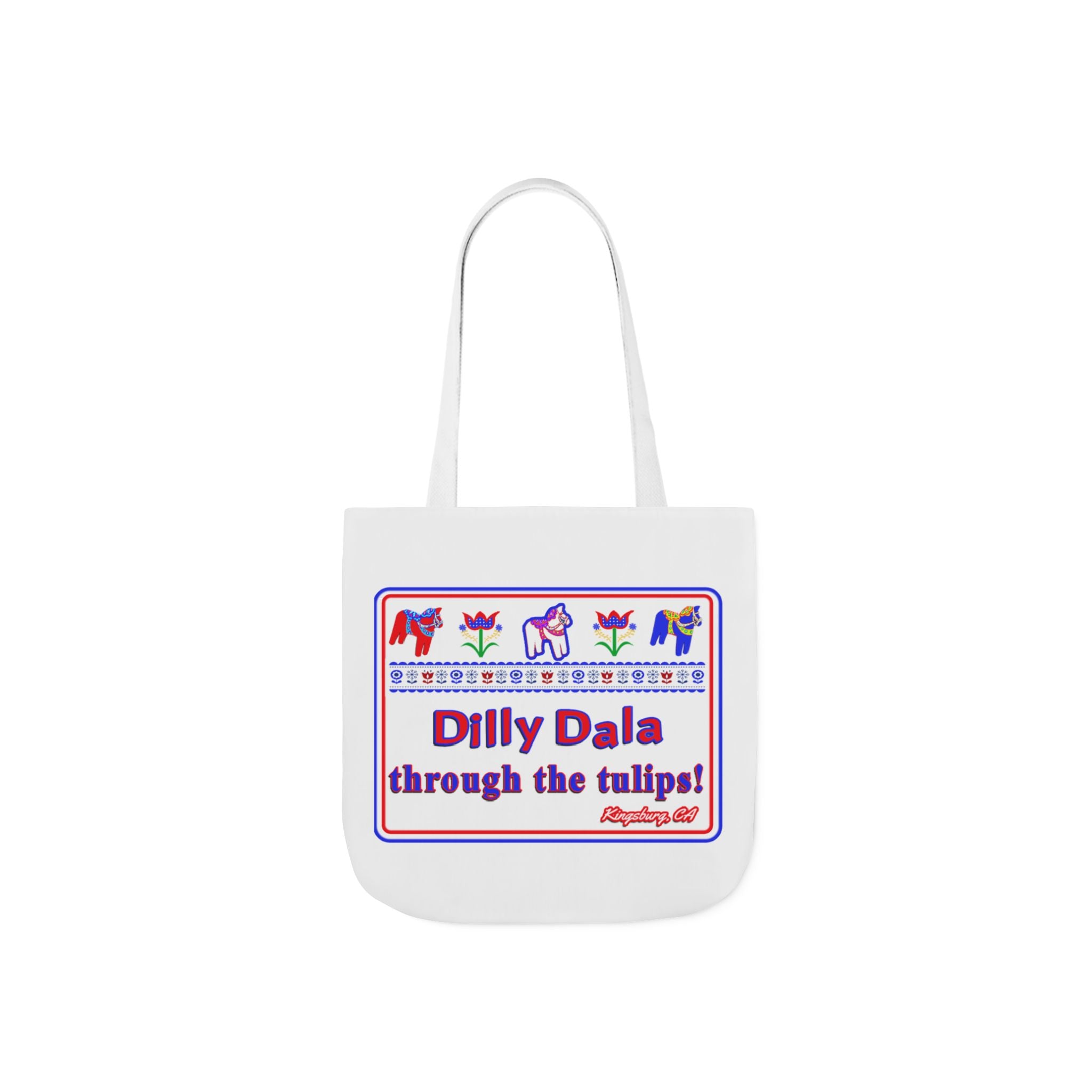 Dilly Dala Through the Tulips Canvas Tote