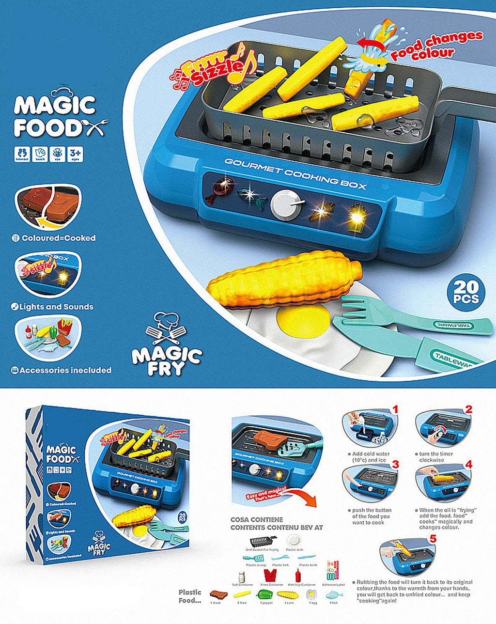 Grassland Camping Children'S Cooking Kit Toys Sound And Light Simulation Barbecue Grill,