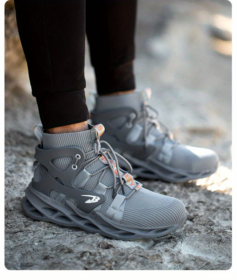 PLUS SIZE Men's Lightweight Safety Resistant Work Boots, Casual Comfortable Blade Boots