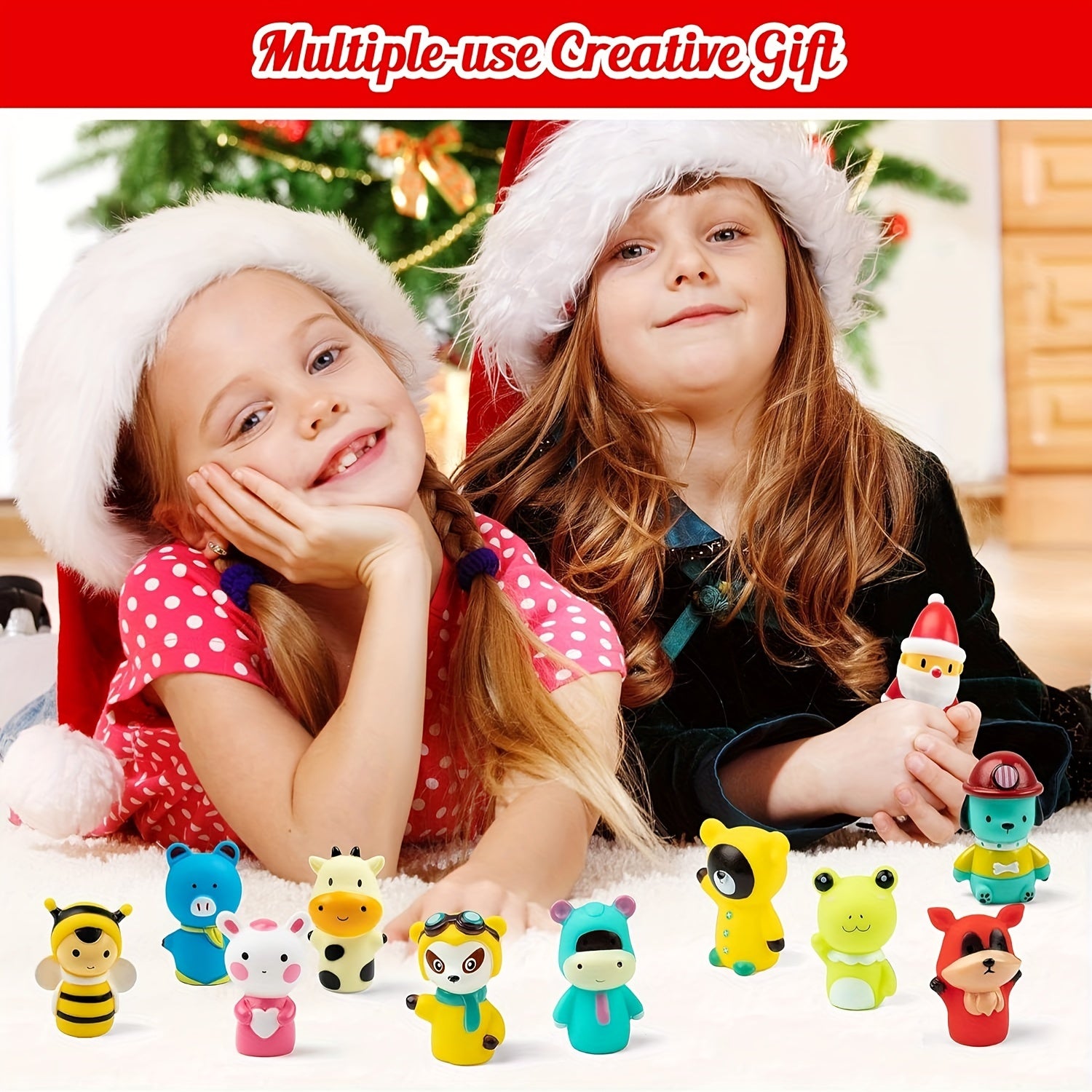 Vanmor 24-Day Christmas Advent Calendar - Finger Puppets, Toys & Fillers For Kids