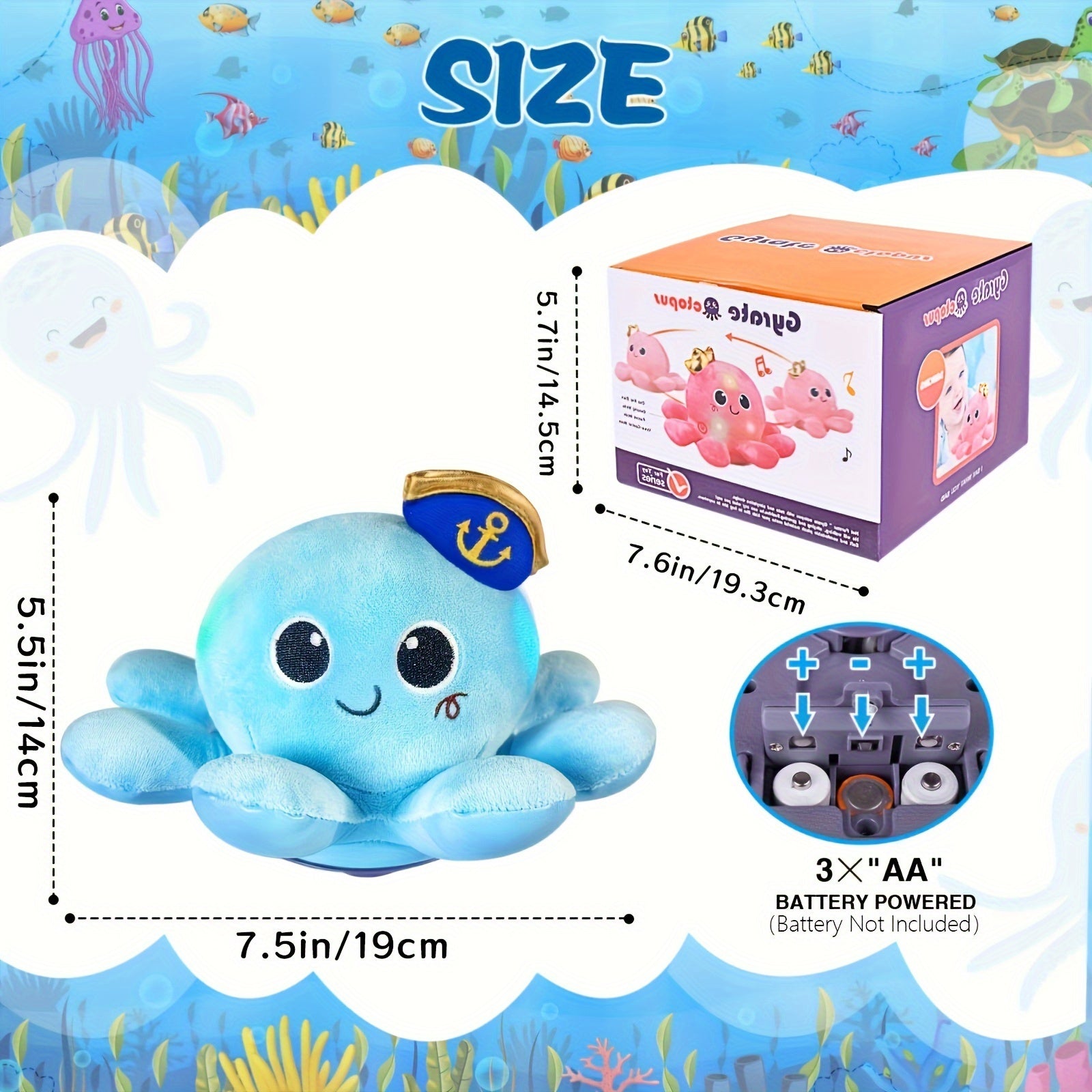 Baby Infant Crawling Walking Toys, Tummy Time Plush Octopus Toy Gifts 3 4 5 6 7 8 11 12 Babies Walker Boy Girl 3-6 6-12 Learning 9-12 12-18 Toddler 36 Months Old Music Development Birthday Gift