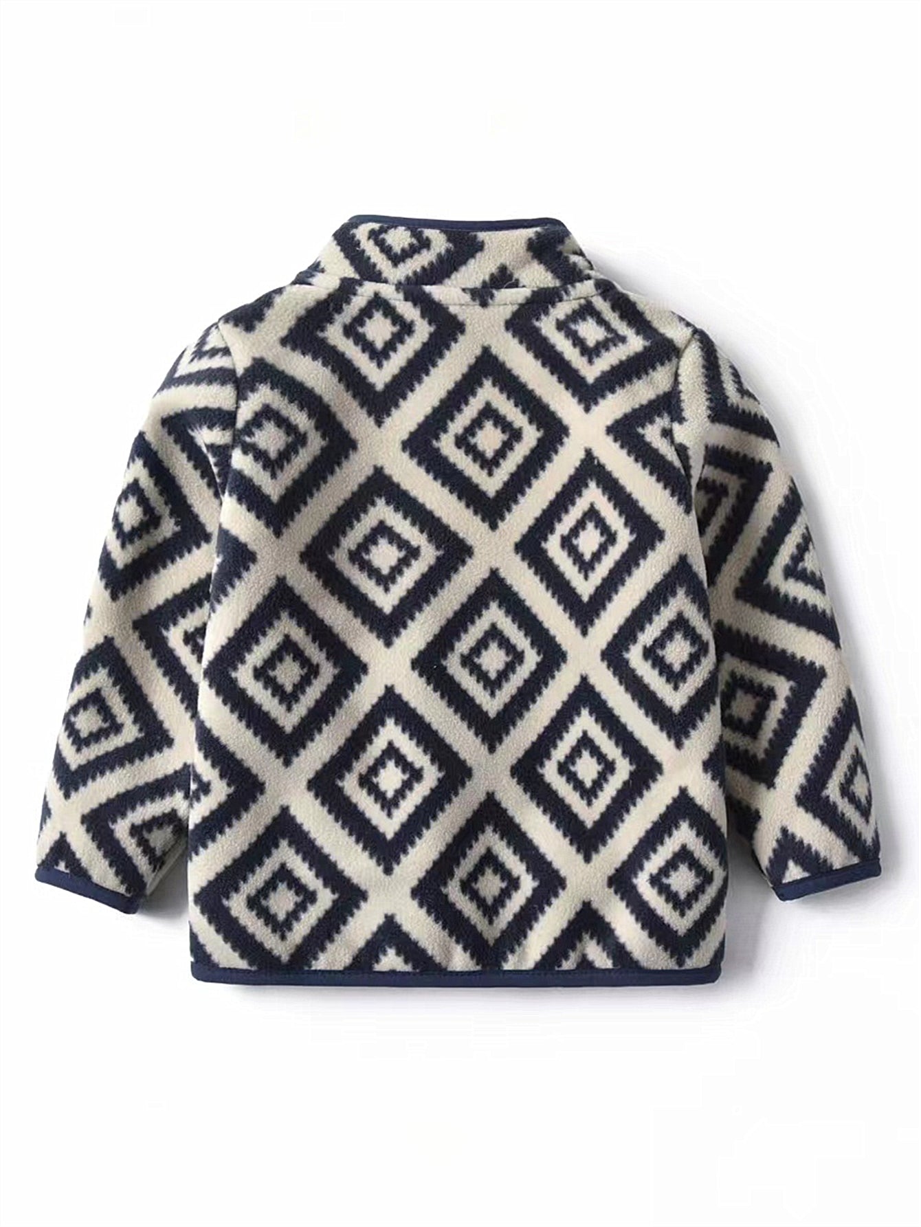 New Boys Vintage Plaid Printed Casual Thickened Warm Stand Collar Zipper Jacket