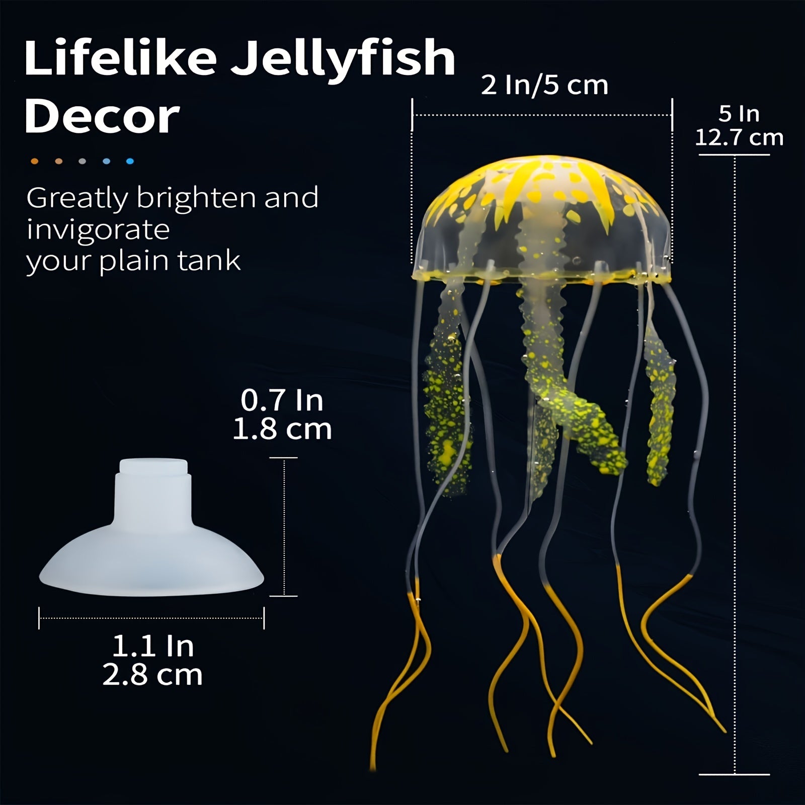 Glowing Silicone Fake Jellyfish Artificial Ornaments For Aquarium Fish Tanks Landscaping Decoration