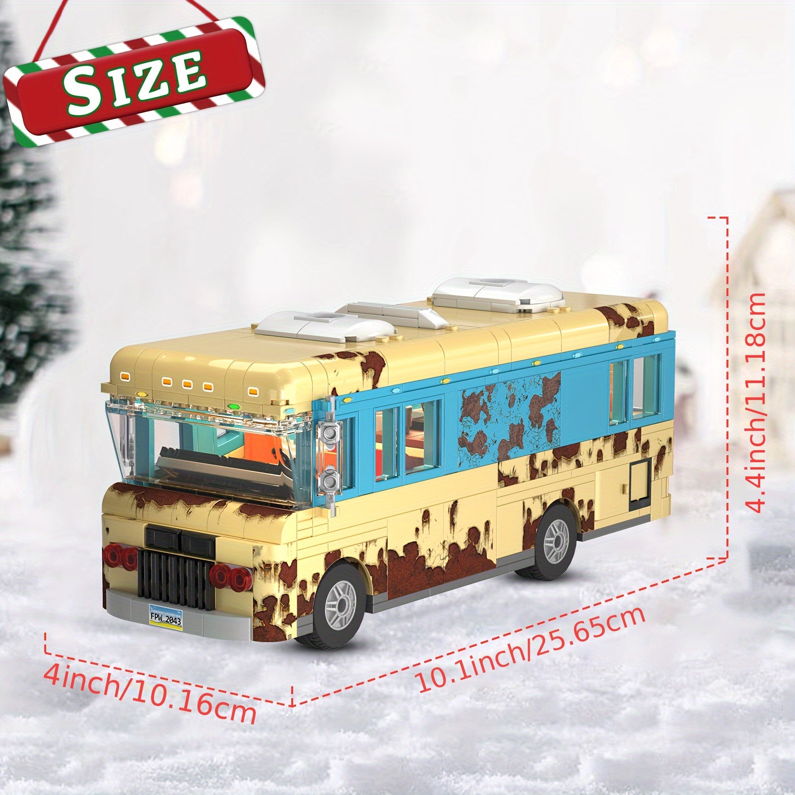 532pcs Cousin Eddie's RV Block Model Building Set - Bright Colors, Desktop Decoration - Educational Block Toys - A Must Buy For Fans - Great Gift For Christmas And Halloween!