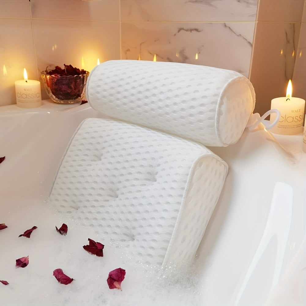 1pc Spa-like Bathtub Pillow with Non-Slip Suction Cups for Neck and Back Support bathroom accessories Bath/Bathroom Accessories