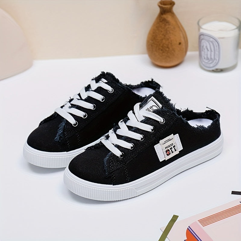 [Lightweight Sports Shoes] Lightweight Breathable Women's Flat Sports Shoes | Casual Running Walking Sneakers, Solid Color