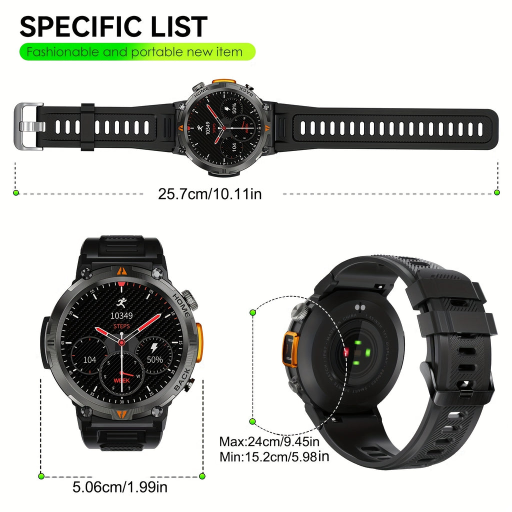 EIGIIS Men'S Outdoor Sports Watch with IPX8 (3ATM) Flashlight,