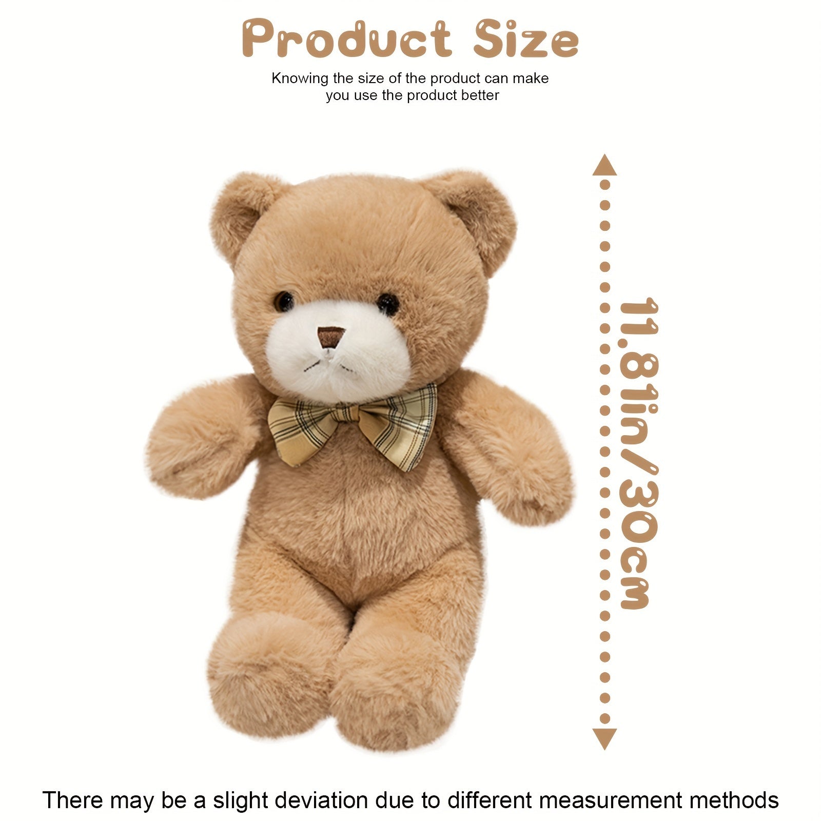 Cute Cartoon Teddy Bear Plush Toys Soft Stuffed Animals Teddy Bear Plush Toy Doll Perfect Birthday Gifts for Girls And Boys Beautiful Home Decoration