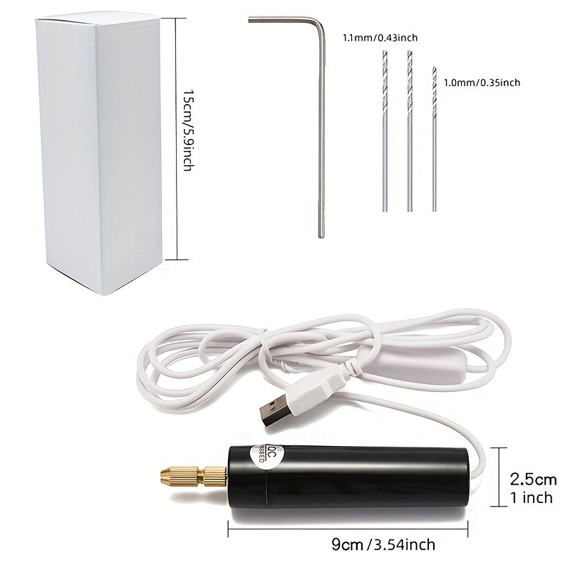 Mini Electric Drill - USB-Powered Cordless-like Portable Handheld Drill