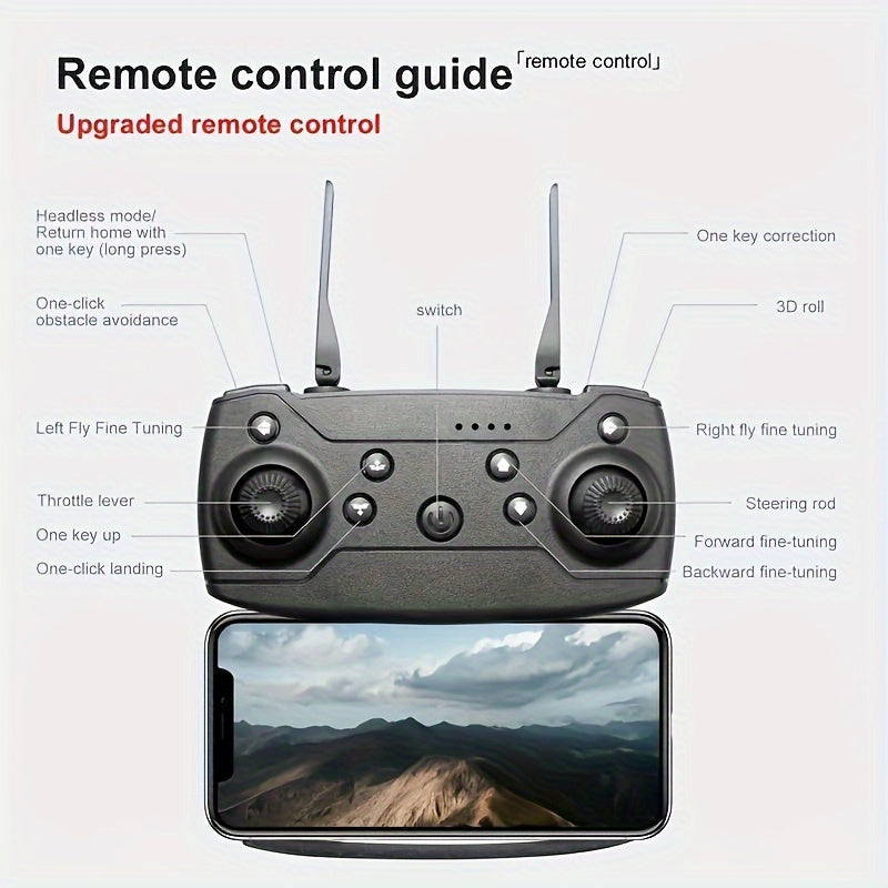 1pc E99 Pro K3 Drone WiFi FPV Height Fixed And More Remote Control Toys Perfect Gift For Beginners Christmas, Halloween, Thanksgiving Gifts, Perfect Gift
